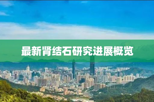 最新肾结石研究进展概览