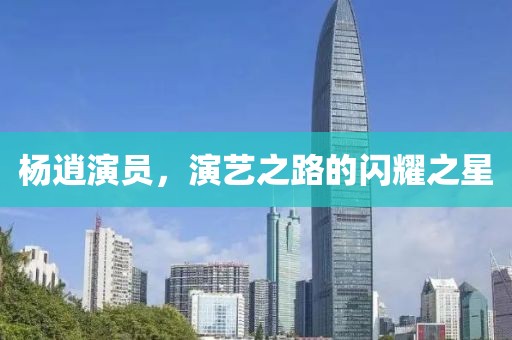 杨逍演员，演艺之路的闪耀之星