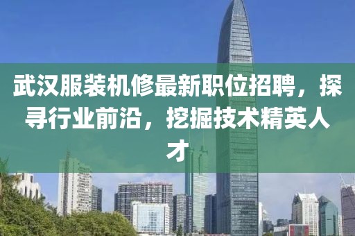 武汉服装机修最新职位招聘，探寻行业前沿，挖掘技术精英人才
