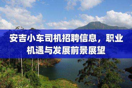安吉小车司机招聘信息，职业机遇与发展前景展望