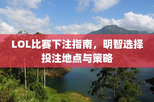 LOL比赛下注指南，明智选择投注地点与策略