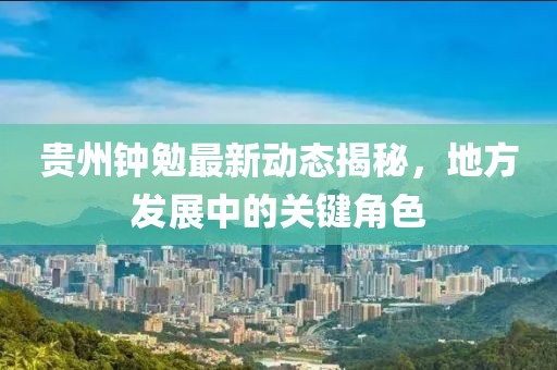 贵州钟勉最新动态揭秘，地方发展中的关键角色