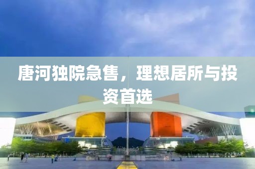 唐河独院急售，理想居所与投资首选