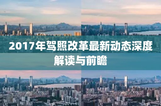 2017年驾照改革最新动态深度解读与前瞻