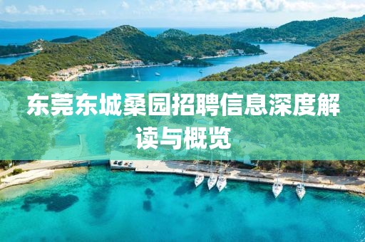 东莞东城桑园招聘信息深度解读与概览