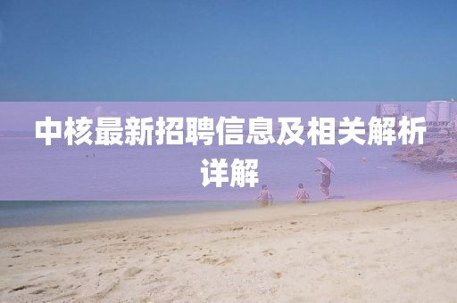中核最新招聘信息及相关解析详解