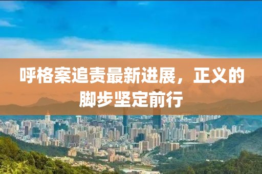 呼格案追责最新进展，正义的脚步坚定前行