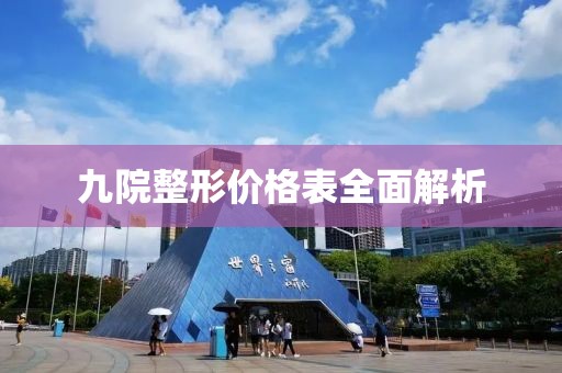 九院整形价格表全面解析