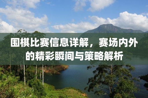 围棋比赛信息详解，赛场内外的精彩瞬间与策略解析