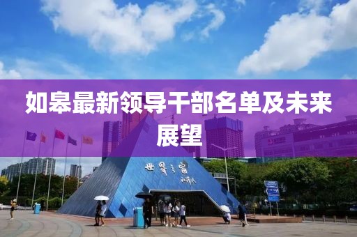 如皋最新领导干部名单及未来展望