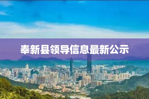 奉新县领导信息最新公示