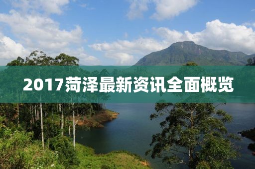 2017菏泽最新资讯全面概览