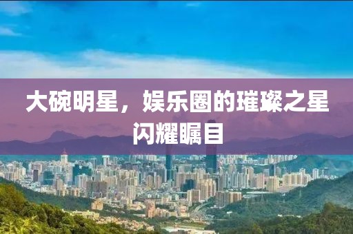 大碗明星，娱乐圈的璀璨之星闪耀瞩目