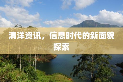 清洋资讯，信息时代的新面貌探索