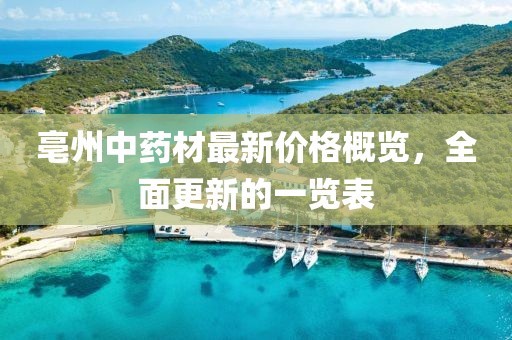亳州中药材最新价格概览，全面更新的一览表