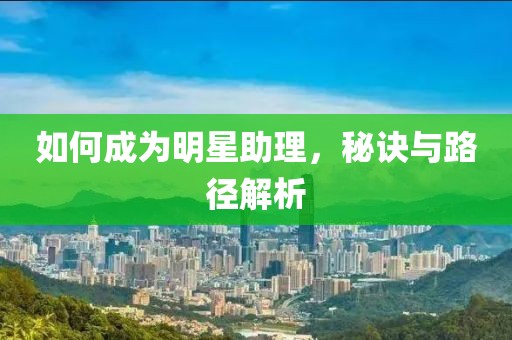 如何成为明星助理，秘诀与路径解析