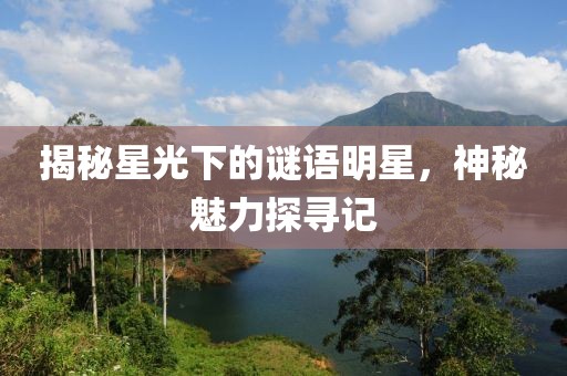 揭秘星光下的谜语明星，神秘魅力探寻记