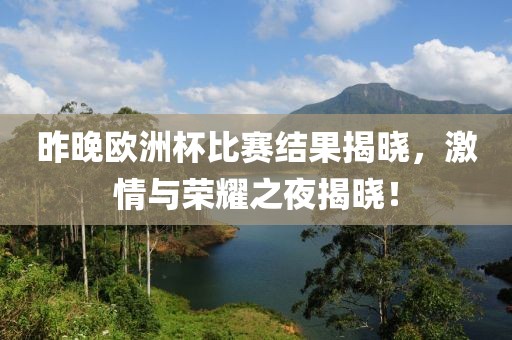 昨晚欧洲杯比赛结果揭晓，激情与荣耀之夜揭晓！