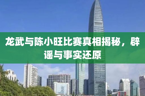龙武与陈小旺比赛真相揭秘，辟谣与事实还原
