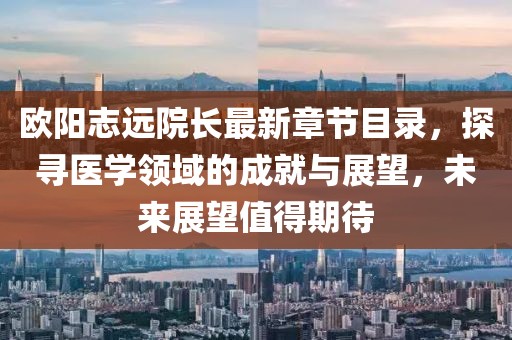 欧阳志远院长最新章节目录，探寻医学领域的成就与展望，未来展望值得期待