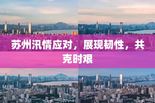 苏州汛情应对，展现韧性，共克时艰