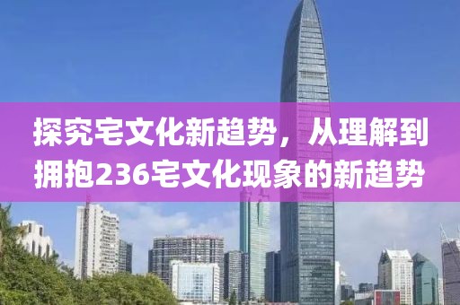 探究宅文化新趋势，从理解到拥抱236宅文化现象的新趋势