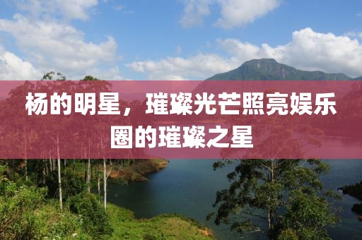 杨的明星，璀璨光芒照亮娱乐圈的璀璨之星