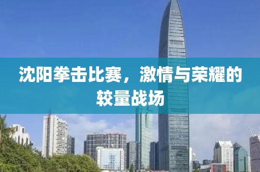 沈阳拳击比赛，激情与荣耀的较量战场