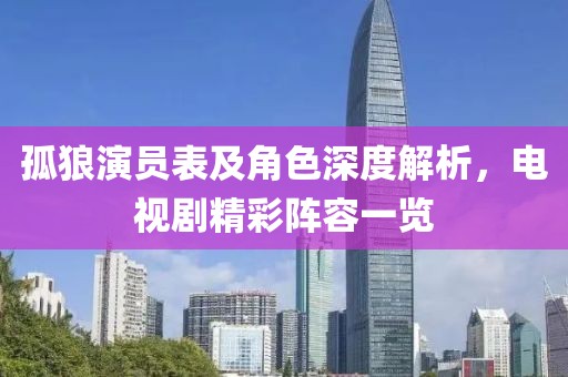 孤狼演员表及角色深度解析，电视剧精彩阵容一览