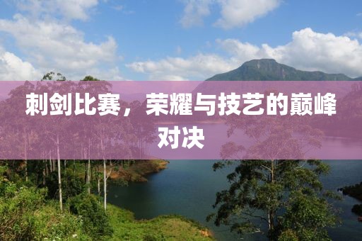 刺剑比赛，荣耀与技艺的巅峰对决