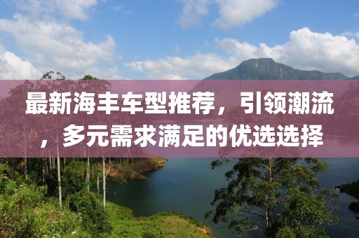 最新海丰车型推荐，引领潮流，多元需求满足的优选选择
