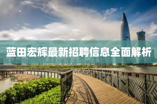 蓝田宏辉最新招聘信息全面解析