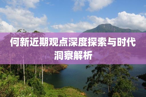 何新近期观点深度探索与时代洞察解析