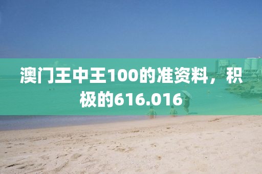 澳门王中王100的准资料，积极的616.016
