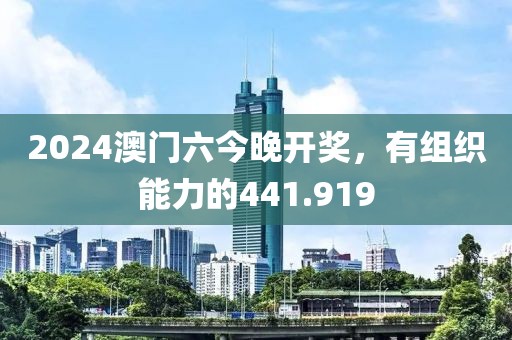 2024澳门六今晚开奖，有组织能力的441.919