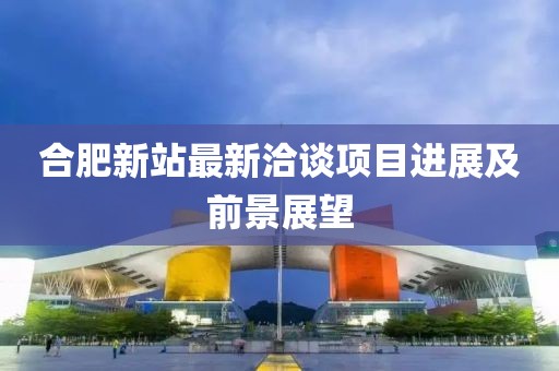 合肥新站最新洽谈项目进展及前景展望