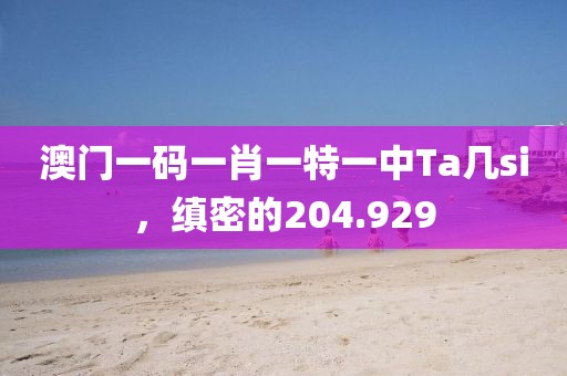 澳门一码一肖一特一中Ta几si，缜密的204.929