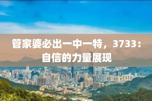 管家婆必出一中一特，3733：自信的力量展现