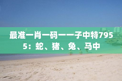 最准一肖一码一一子中特7955：蛇、猪、兔、马中