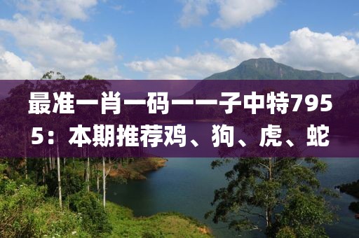 最准一肖一码一一子中特7955：本期推荐鸡、狗、虎、蛇