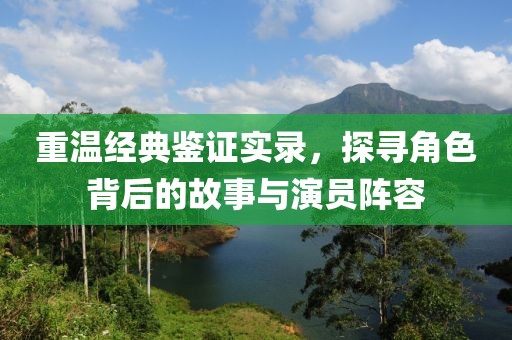 重温经典鉴证实录，探寻角色背后的故事与演员阵容