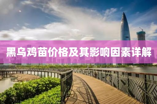 黑乌鸡苗价格及其影响因素详解