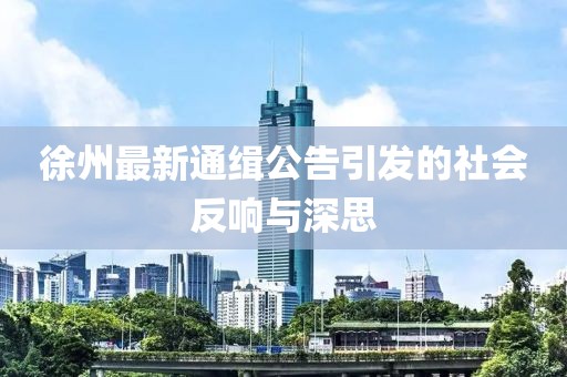 徐州最新通缉公告引发的社会反响与深思