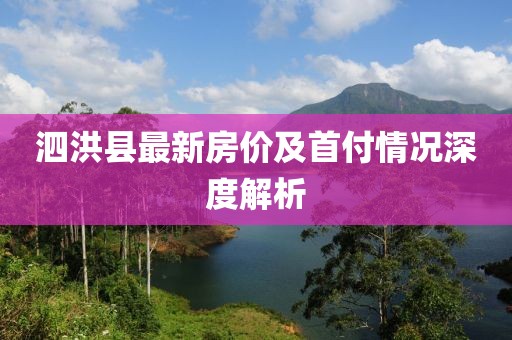 泗洪县最新房价及首付情况深度解析