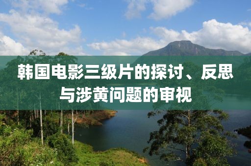 韩国电影三级片的探讨、反思与涉黄问题的审视